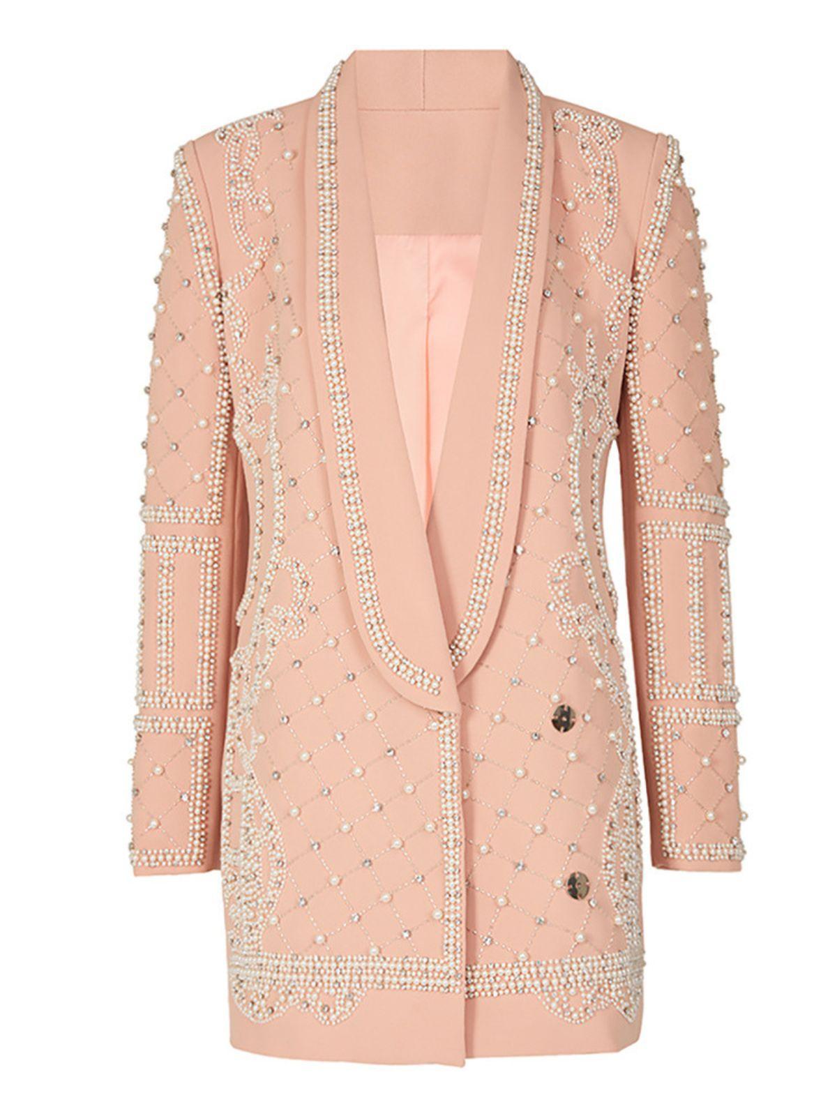 Minahil Pearl Embellished Blazer