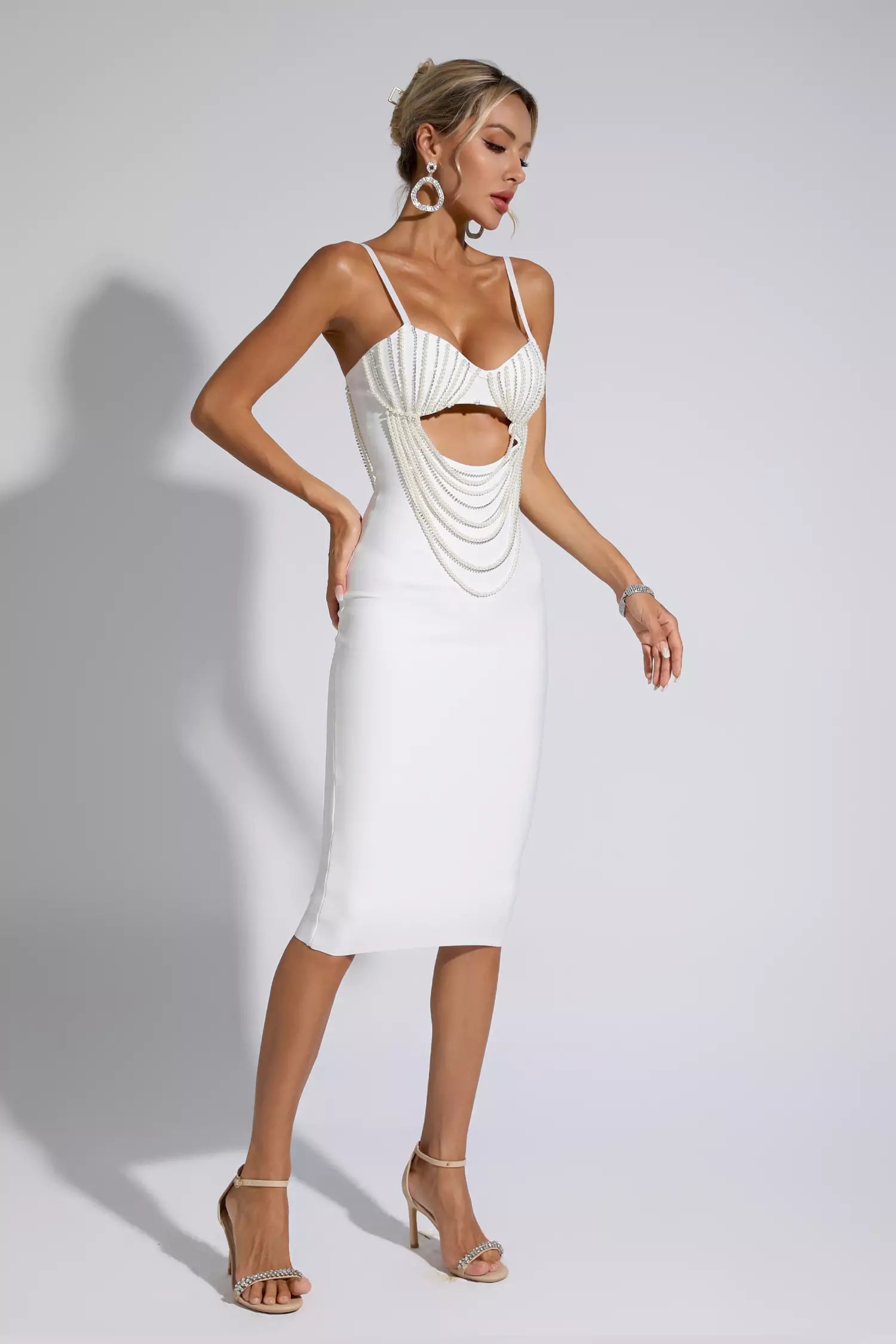 Weila Pearl Midi Bandage Dress