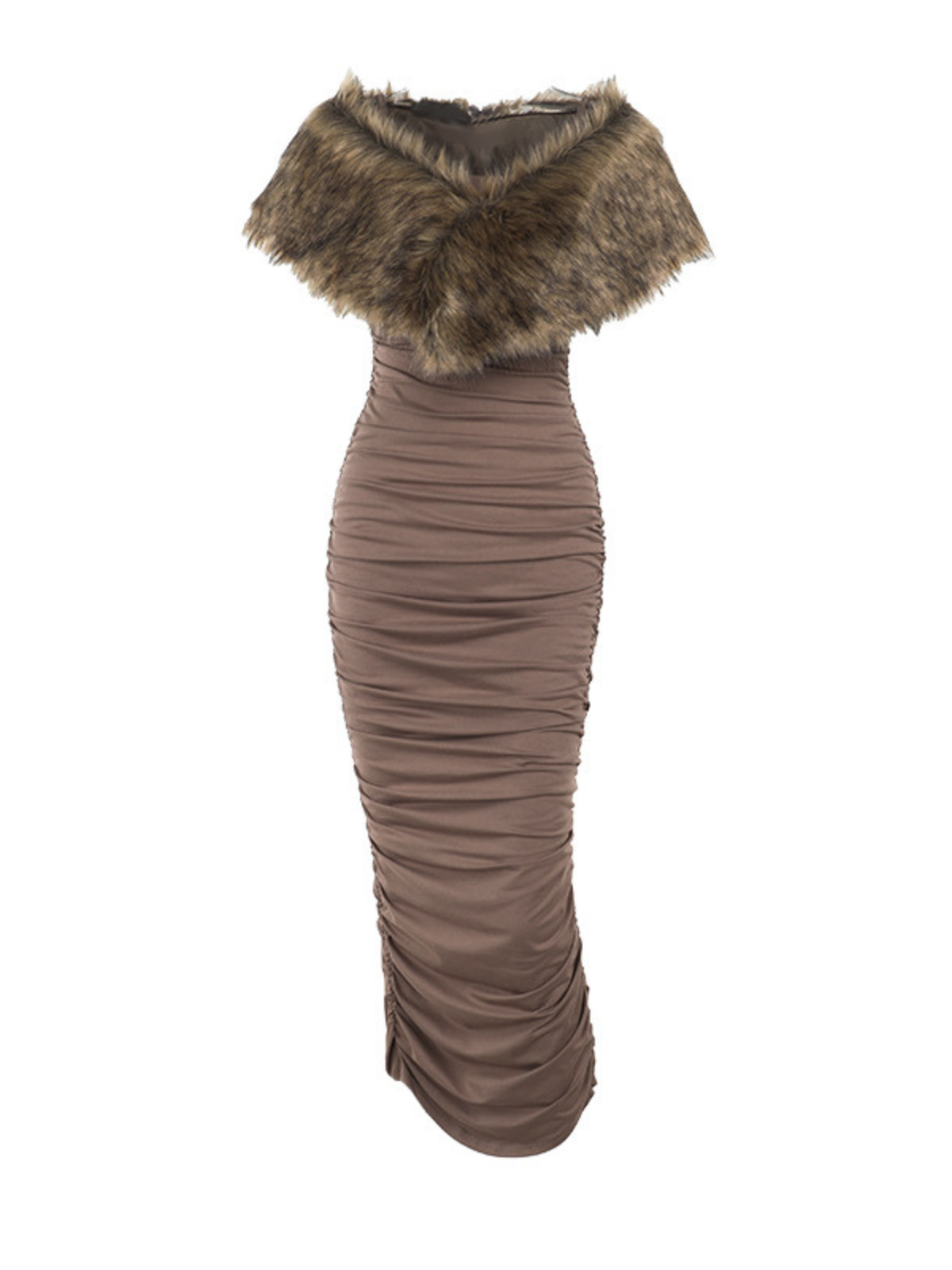 Mistee V Neck Ruched Maxi Dress