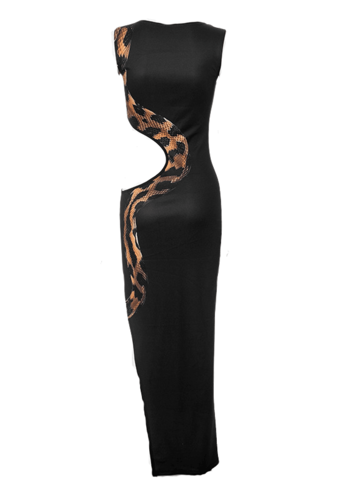 Nabila Snake Printed Cutout Maxi Dress