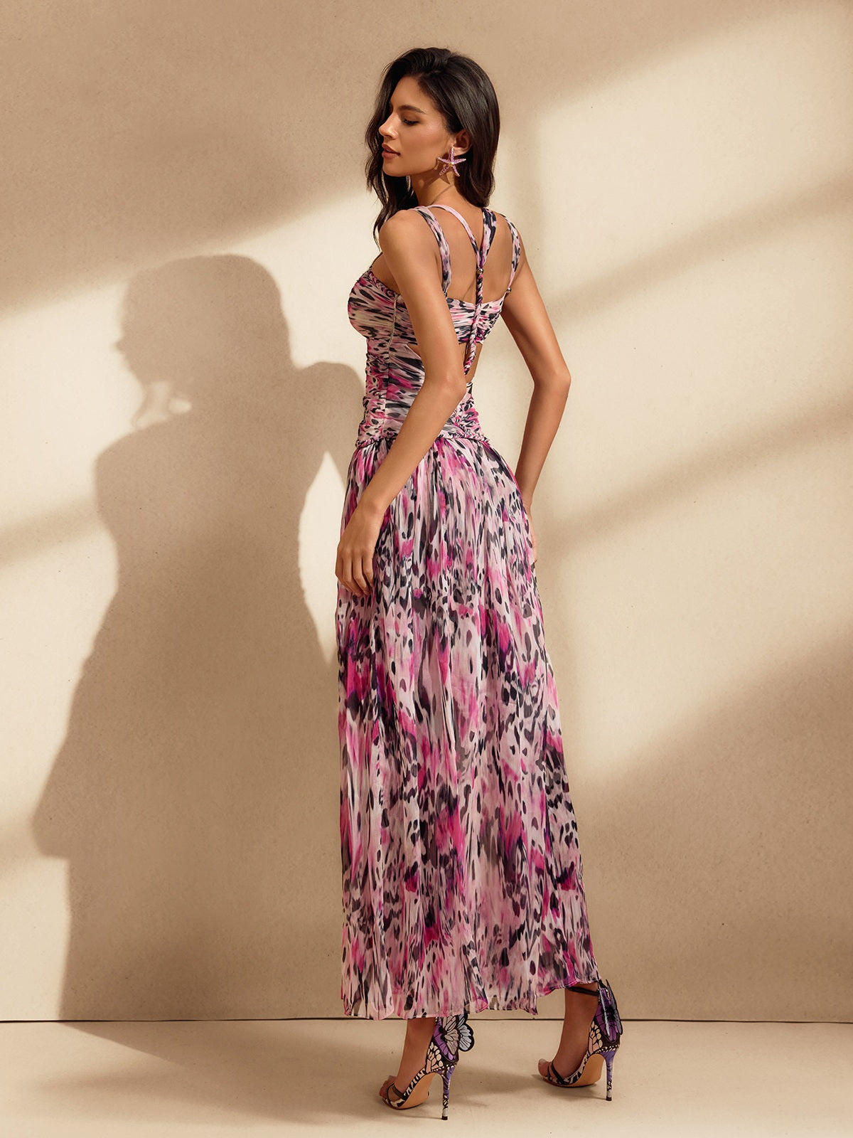 Natsuko Twisted Printed Maxi Dress