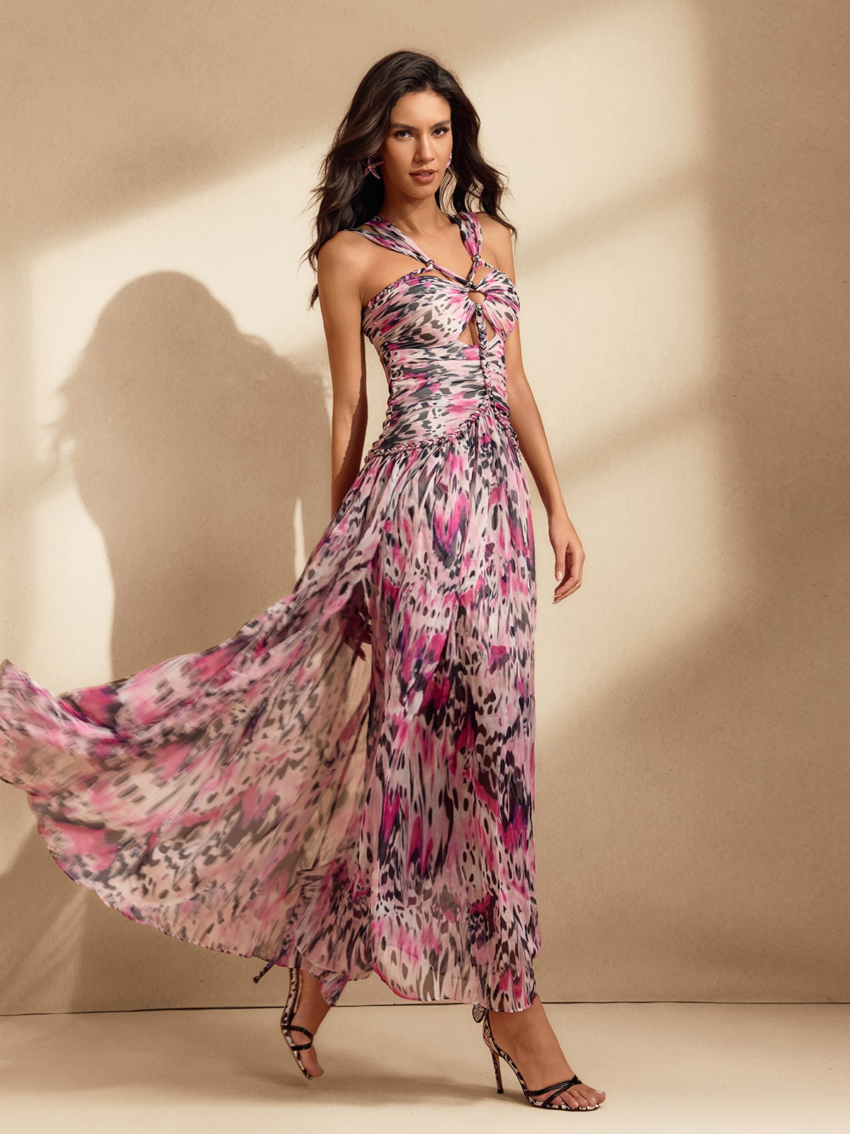 Natsuko Twisted Printed Maxi Dress