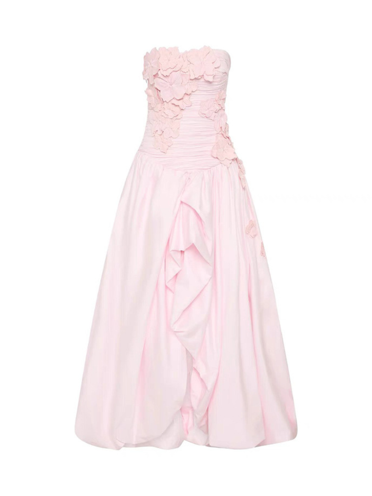 Nefret Spaghetti Flower Maxi Dress In Pink