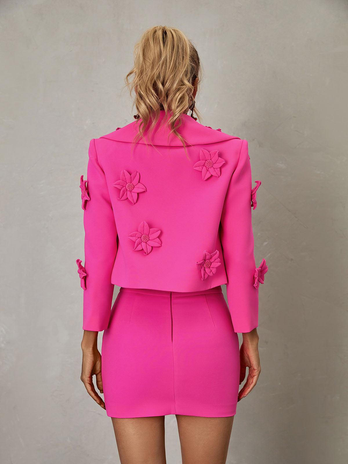 Nylah Flower Blazer Skirt Set