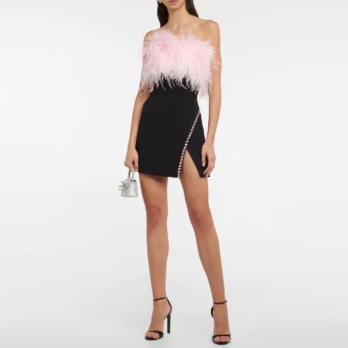 Ivari Elegant Feather Stitching Dress