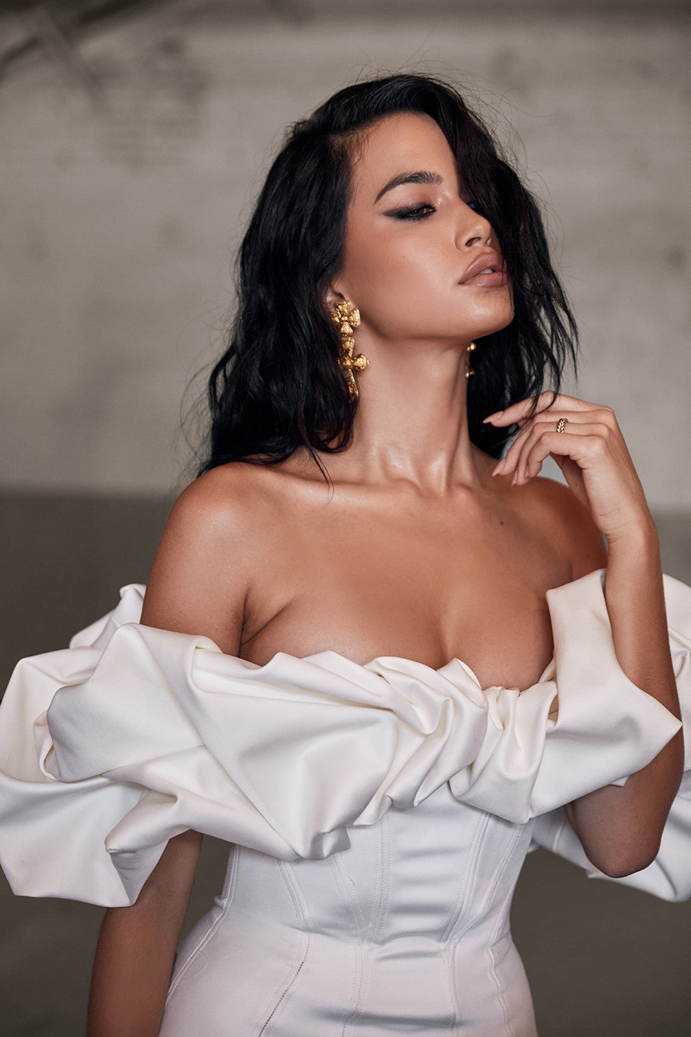 Ruffle One-Shoulder Tube Top Halter Dress