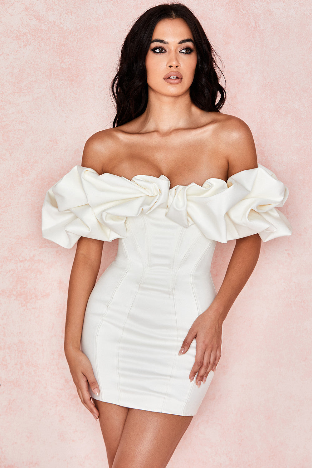 Ruffle One-Shoulder Tube Top Halter Dress