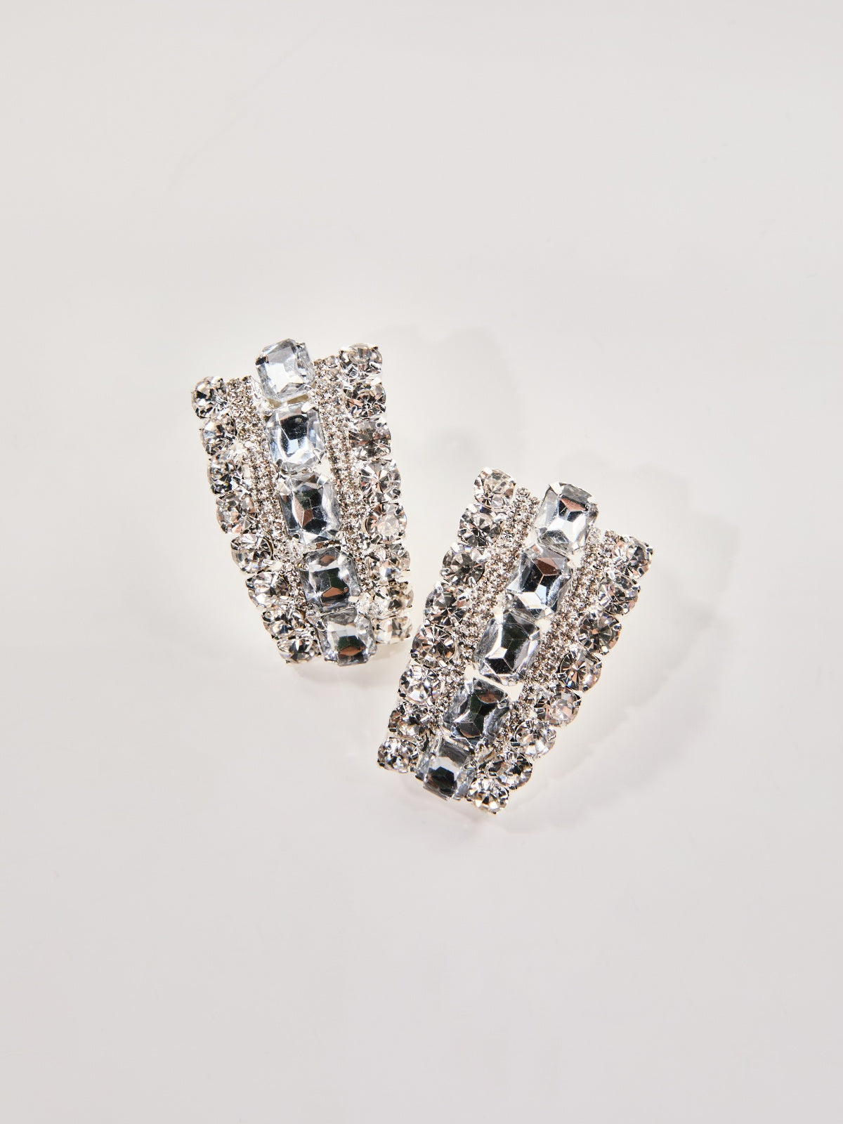 Oaelvira Rhinestone Quadrangle Earrings