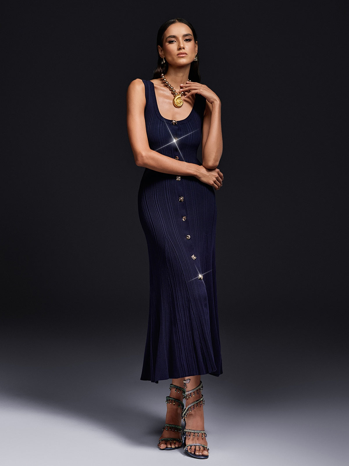 Olsen Sleeveless Knitted Midi Dress
