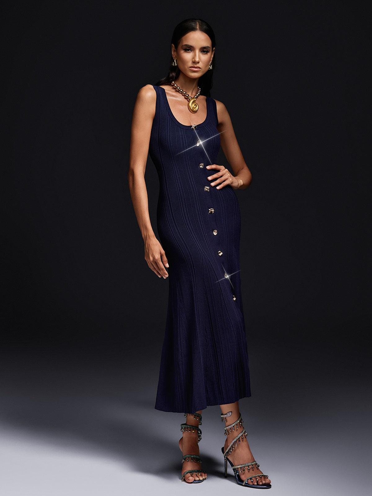 Olsen Sleeveless Knitted Midi Dress