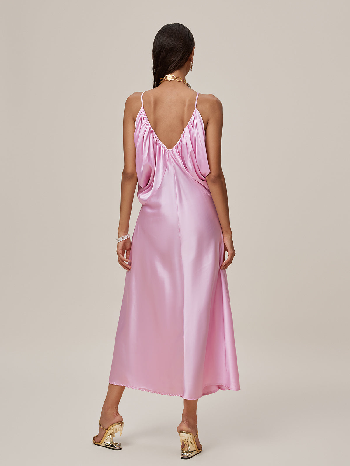 Oralia Spaghetti Draped Maxi Dress
