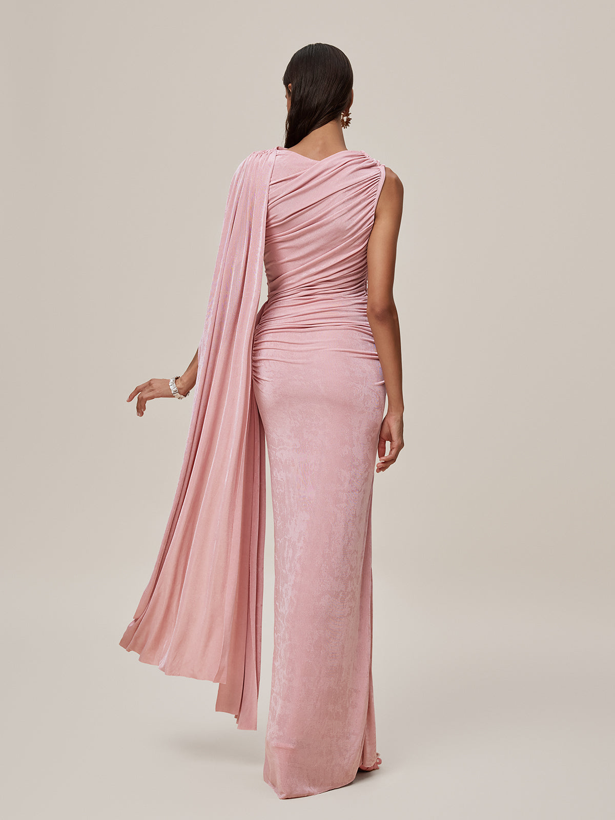 Oratilwe Shawl Ruched Draped Maxi Dress