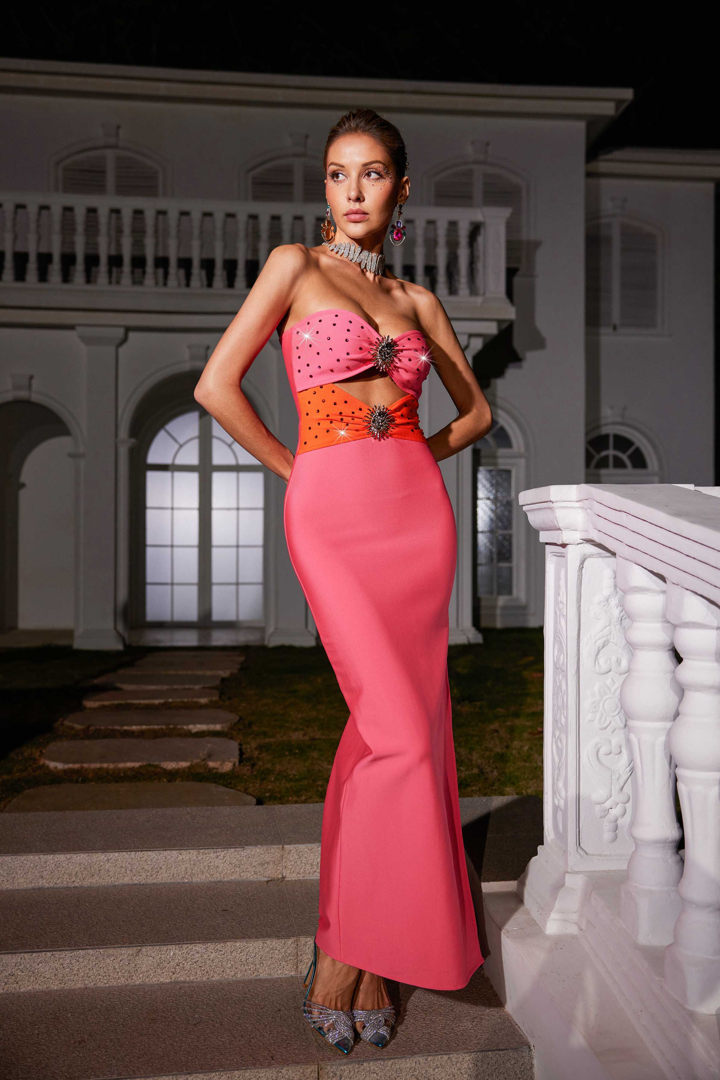 Chic Strapless Elegant Hollow Dress