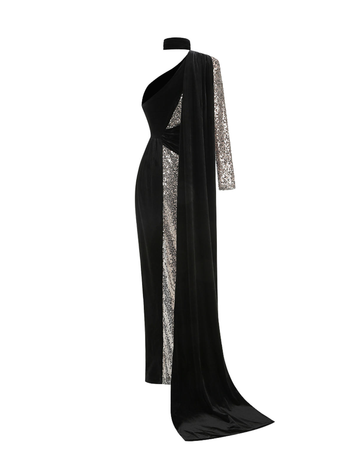 Osias One Shoulder Cutout Split Maxi Dress