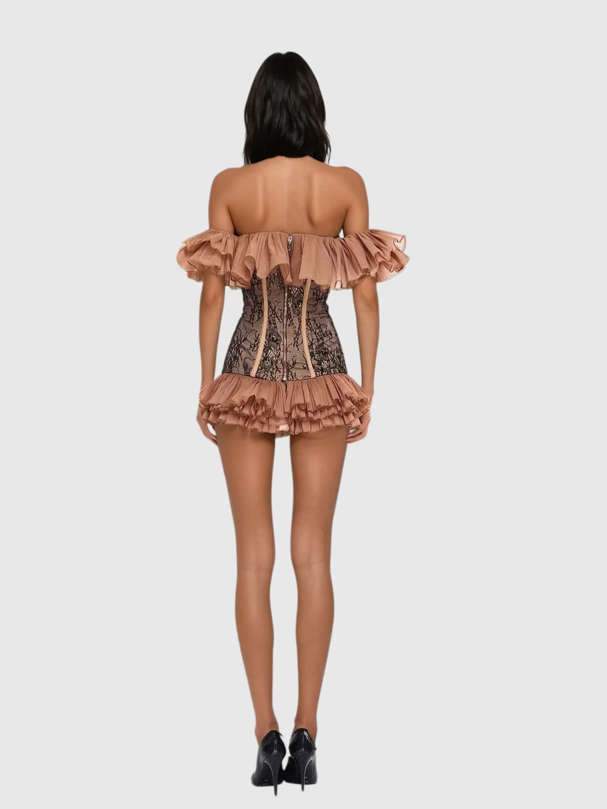 Owino Off Shoulder Lace Cutout Mini Dress