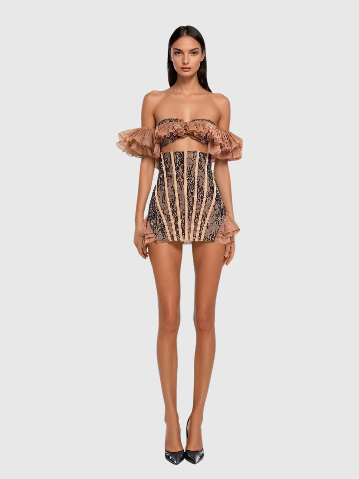 Owino Off Shoulder Lace Cutout Mini Dress