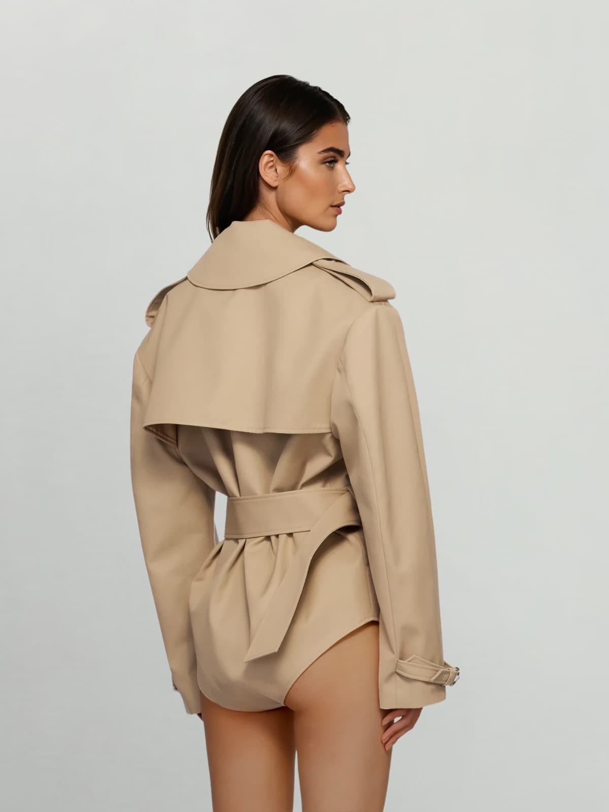 Pacari Folded Collar Trench Coat
