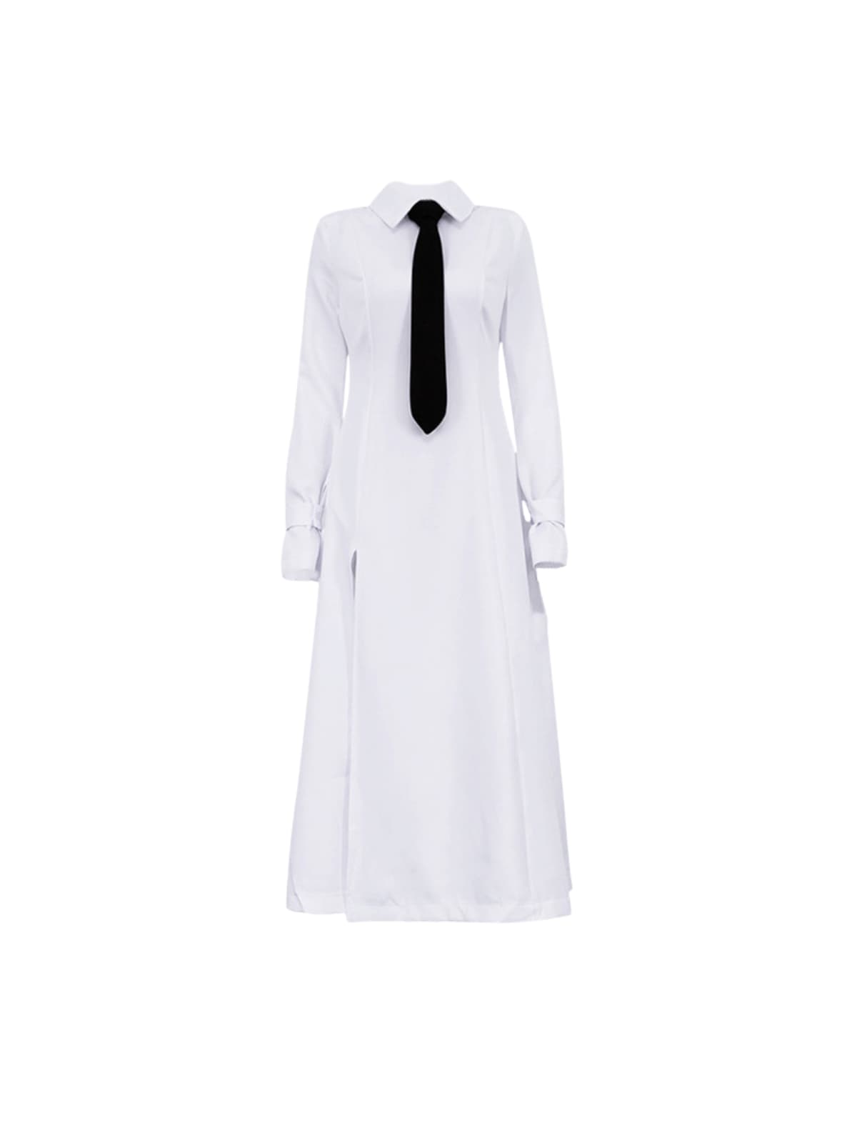 Plthion Folded Collar Split Maxi Dress