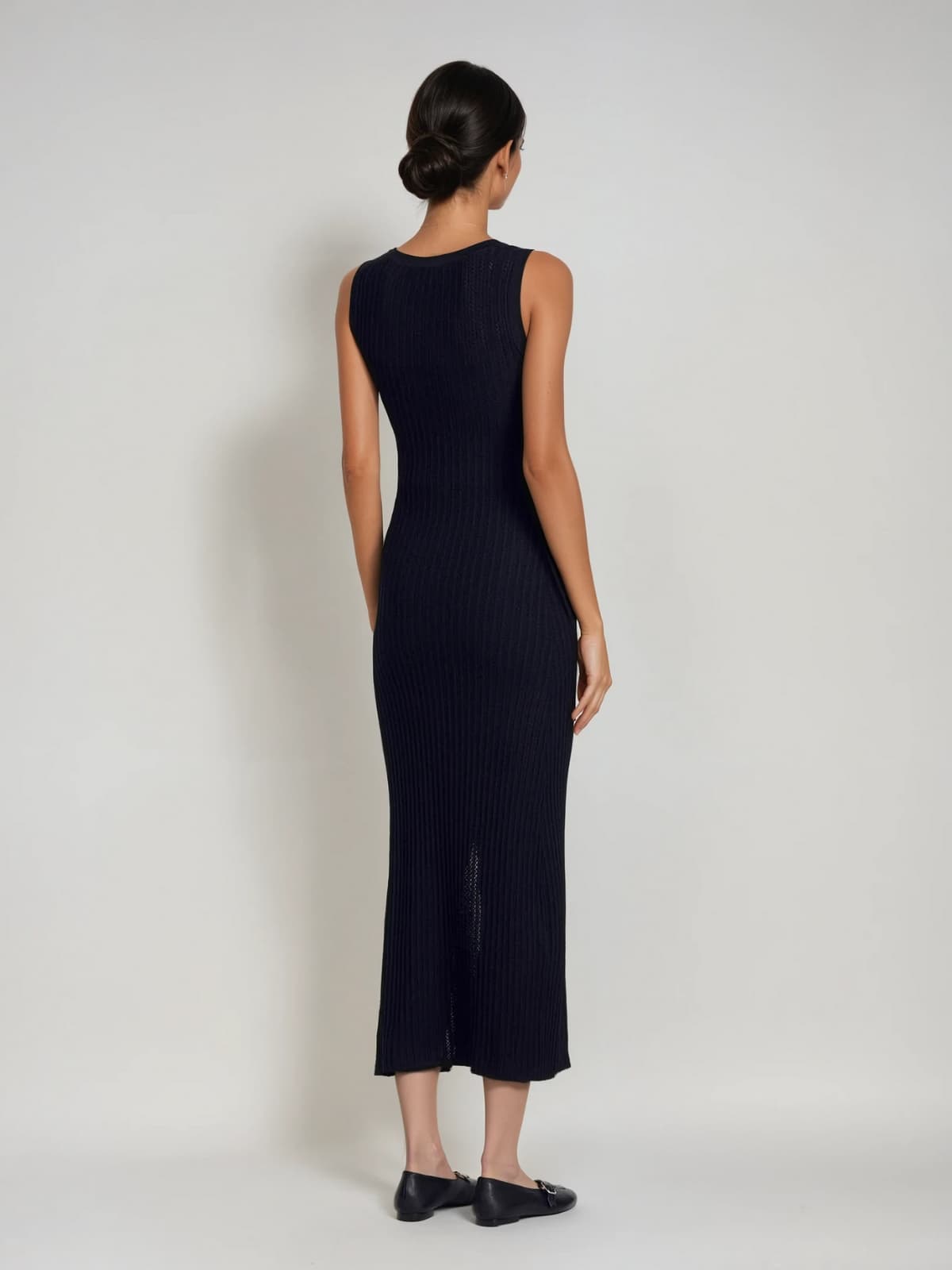 Plyria Sleeveless Split Knitted Midi Dress
