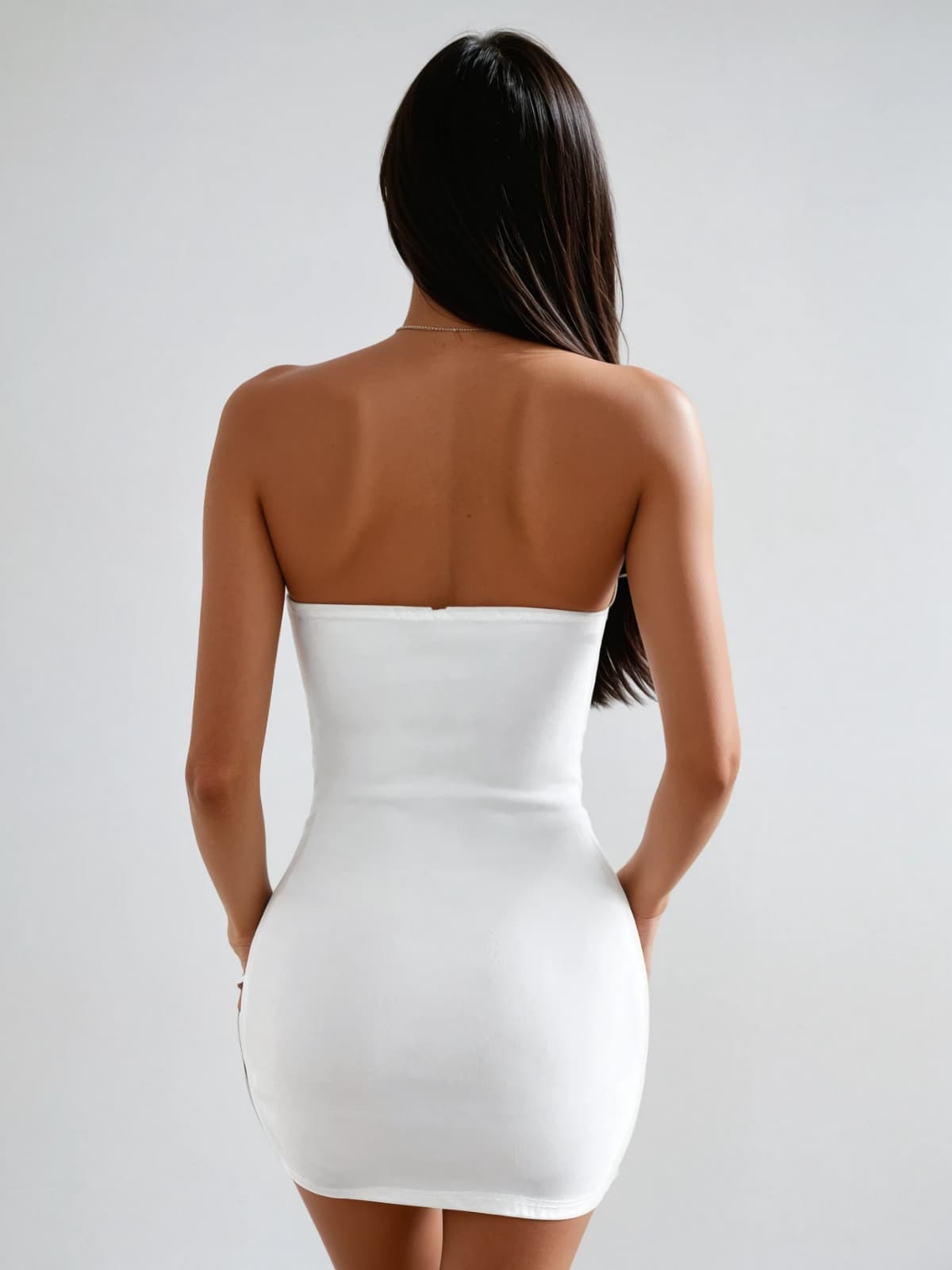 Plythra Strapless Tie Mini Dress