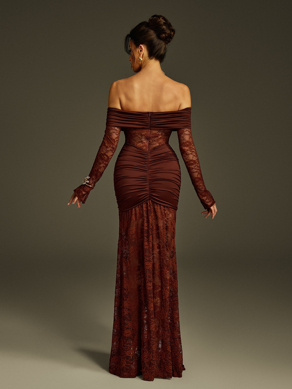 Poseidon Off Shoulder Lace Maxi Dress