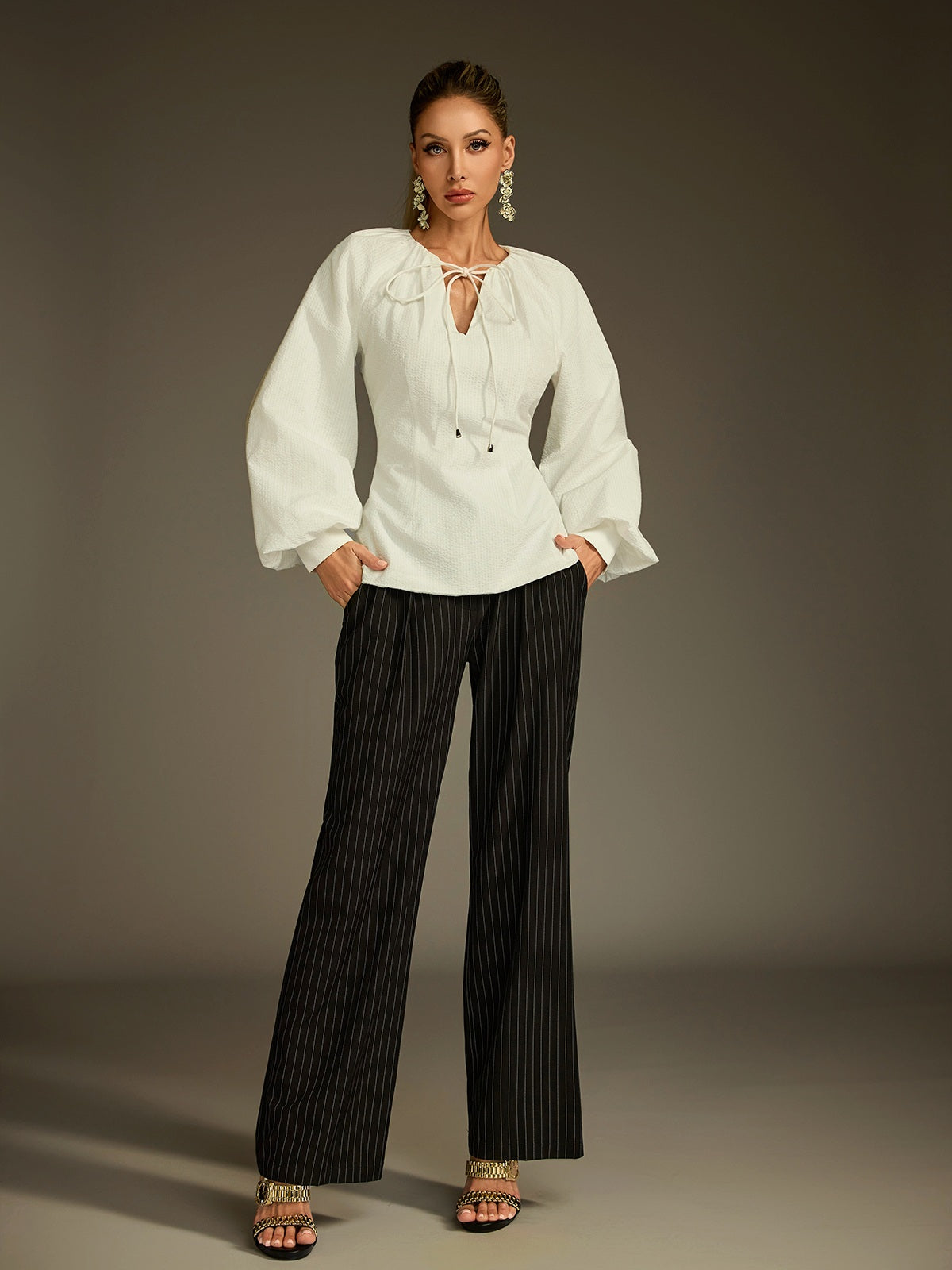 Pryndel Bell Sleeve Ruched Top