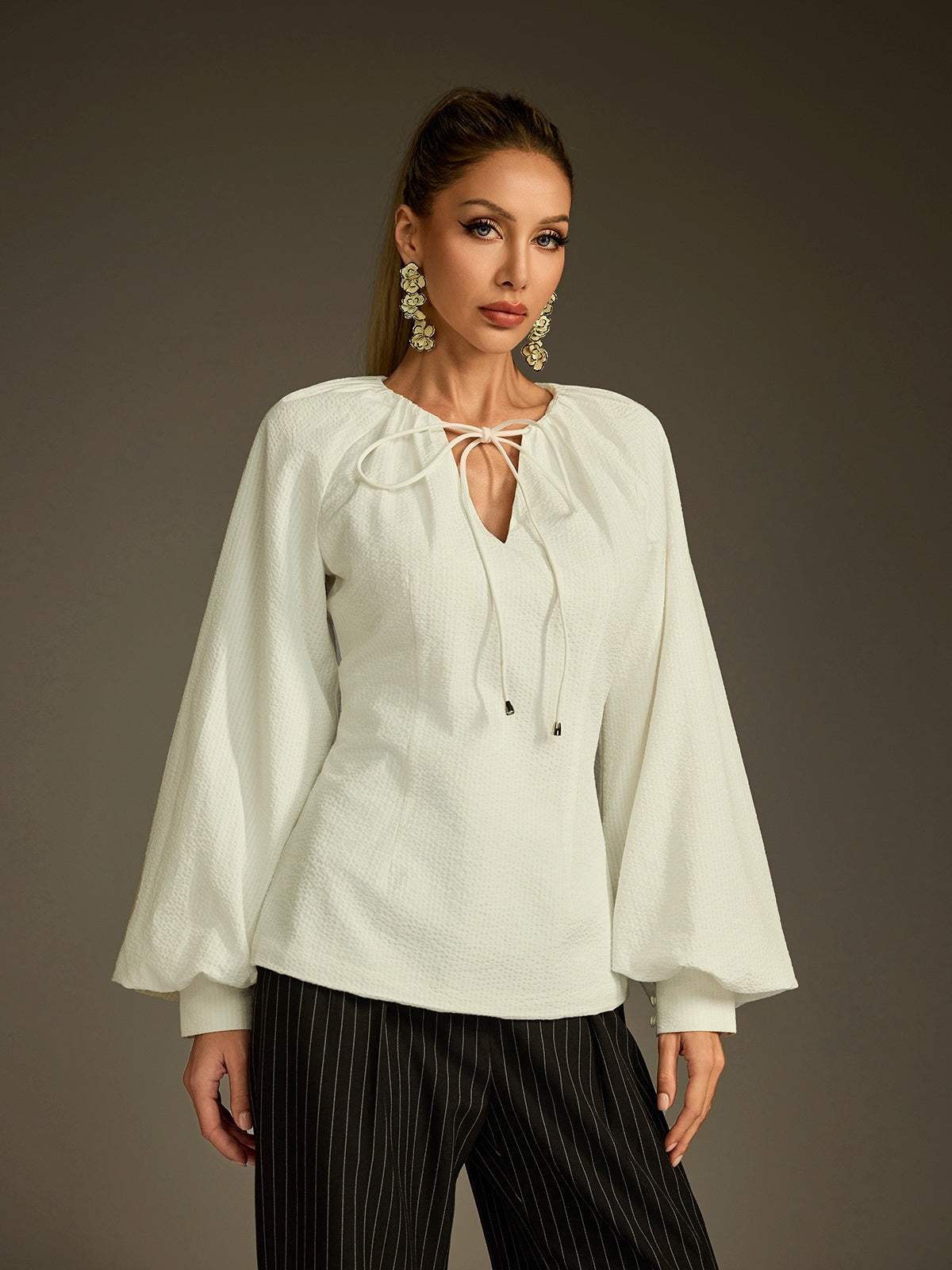 Pryndel Bell Sleeve Ruched Top