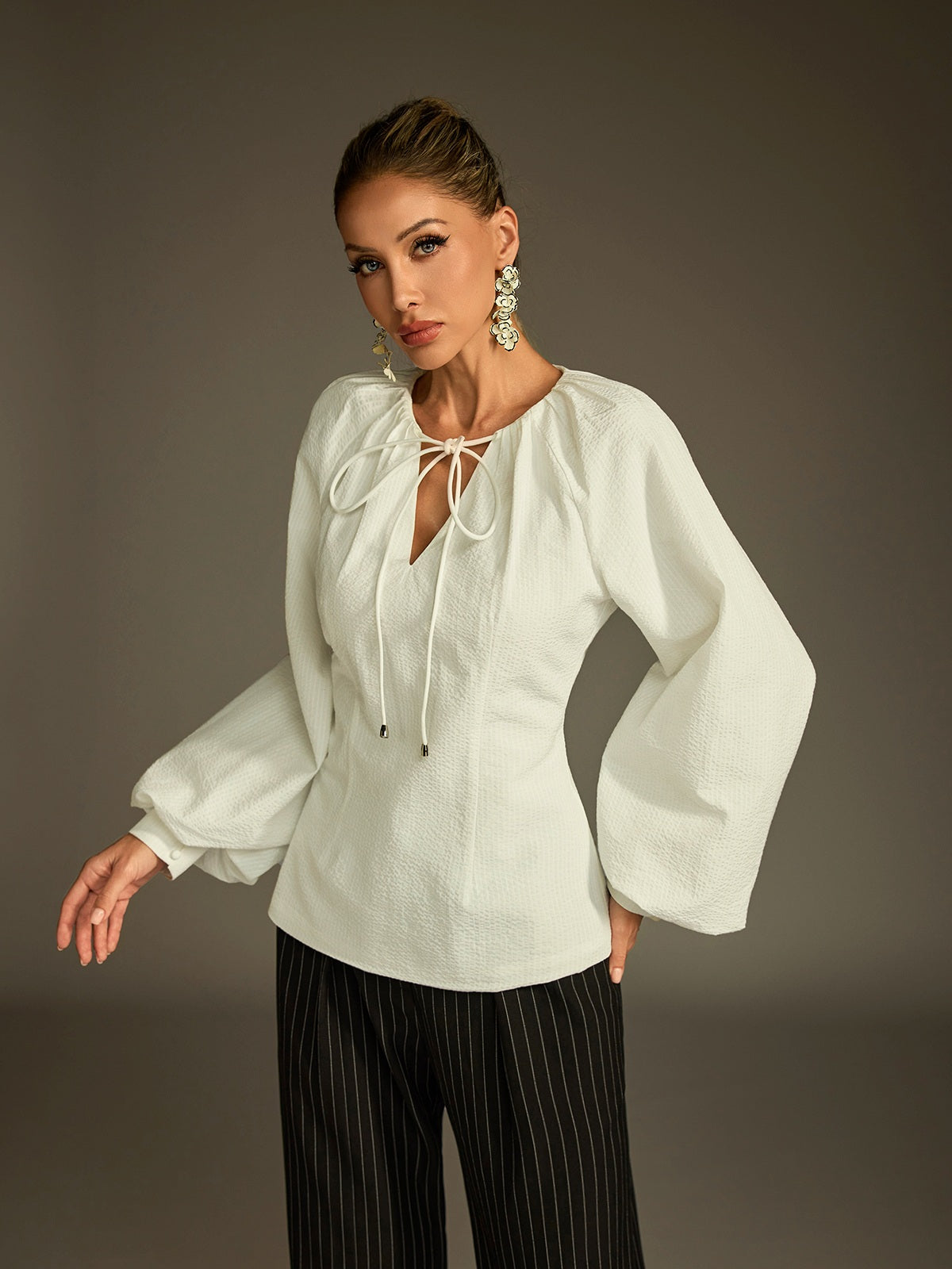 Pryndel Bell Sleeve Ruched Top
