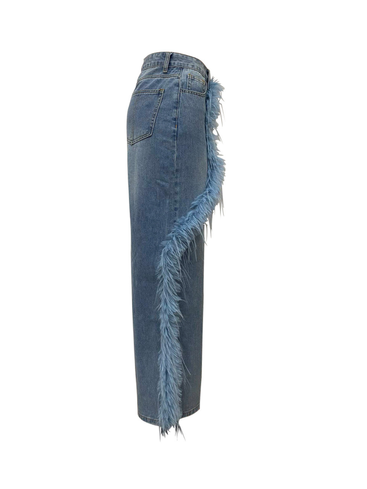 Qyrax Feather Trimmed Jeans