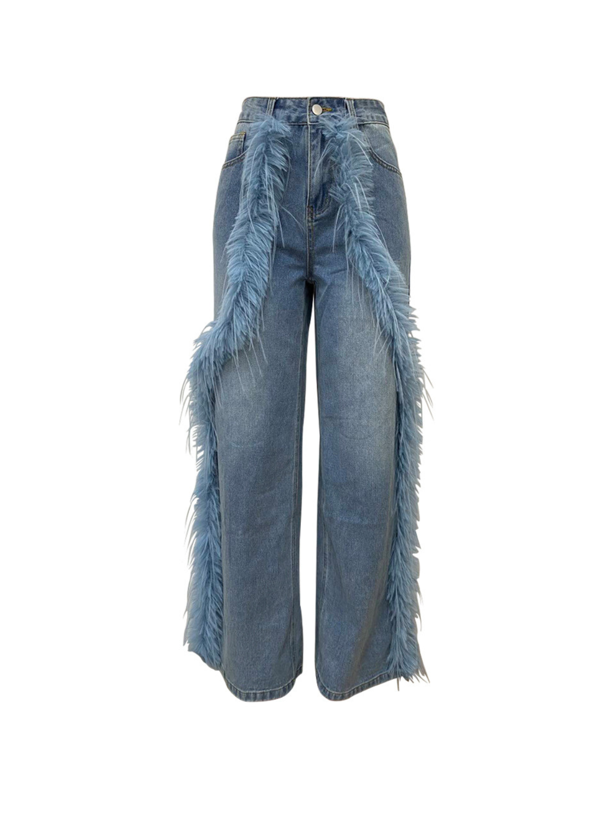 Qyrax Feather Trimmed Jeans