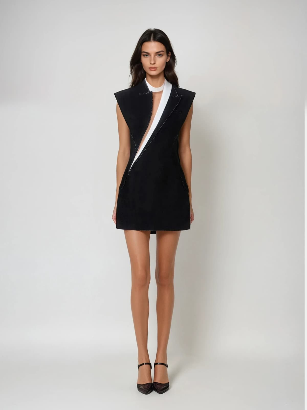 Raelith Sleeveless Draped Mini Dress
