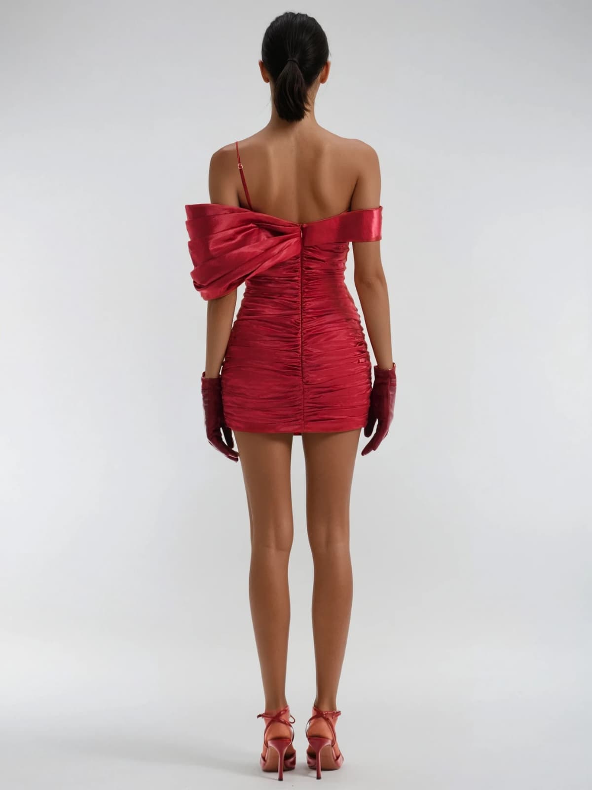 Raelthis Off Shoulder Ruched Mini Dress