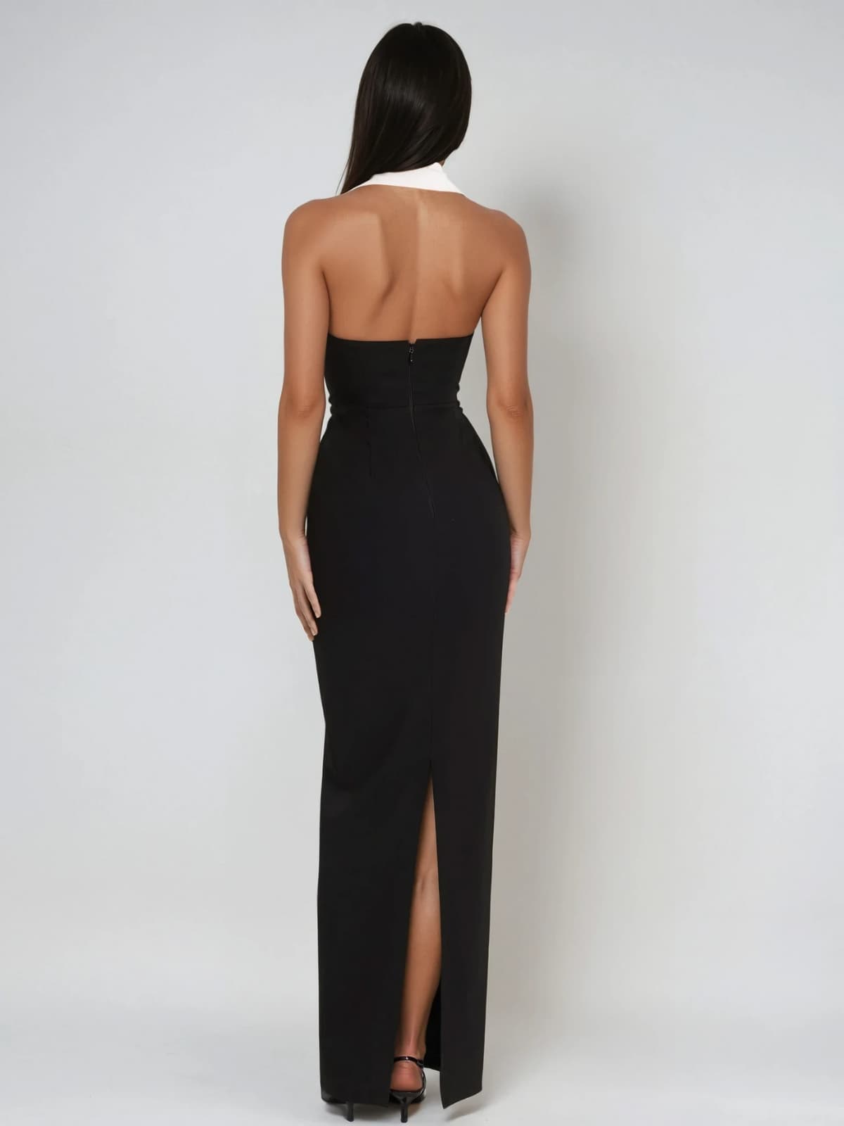 Raerthar Plunge Neck Bandage Maxi Dress
