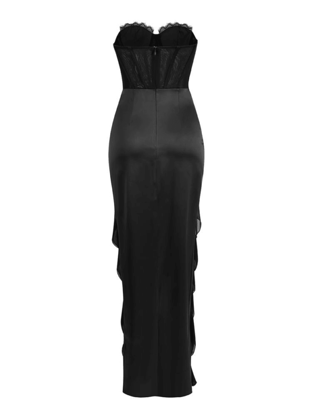 Raoul Strapless Lace Tulle Maxi Dress In Black
