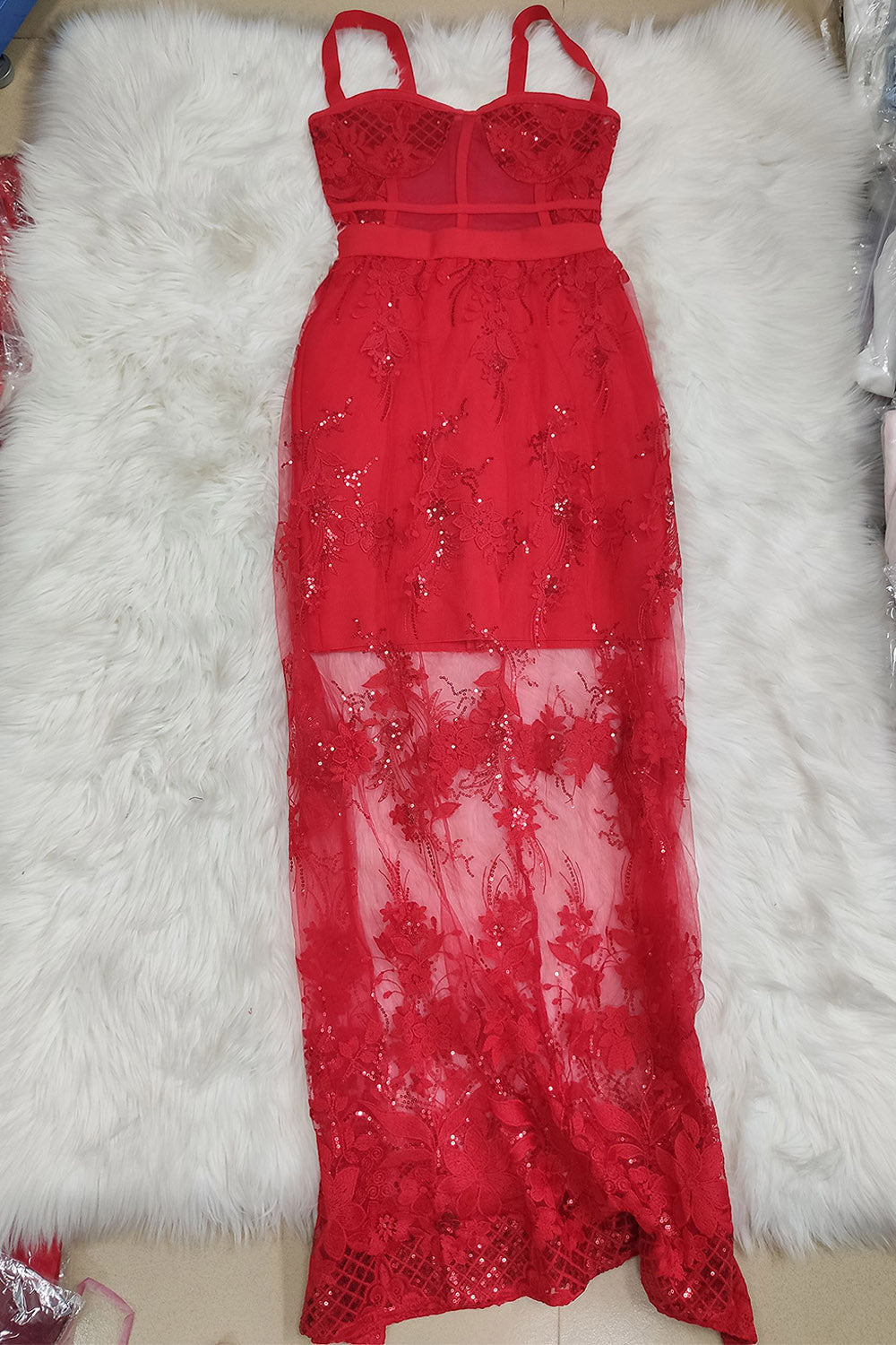 Alyia Maxi Corset Mesh Dress