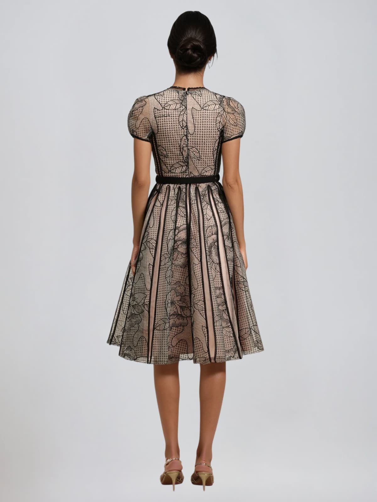 Rhaxma Floral Embroidered Midi Dress