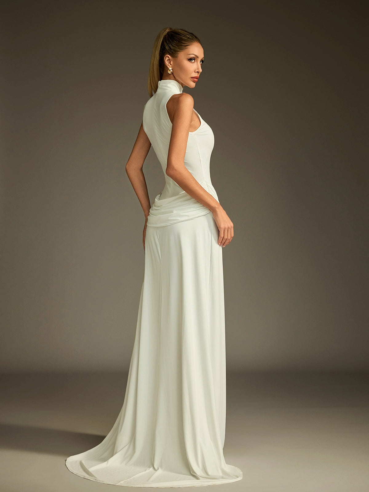 Rhiannon High Neck Split Maxi Dress