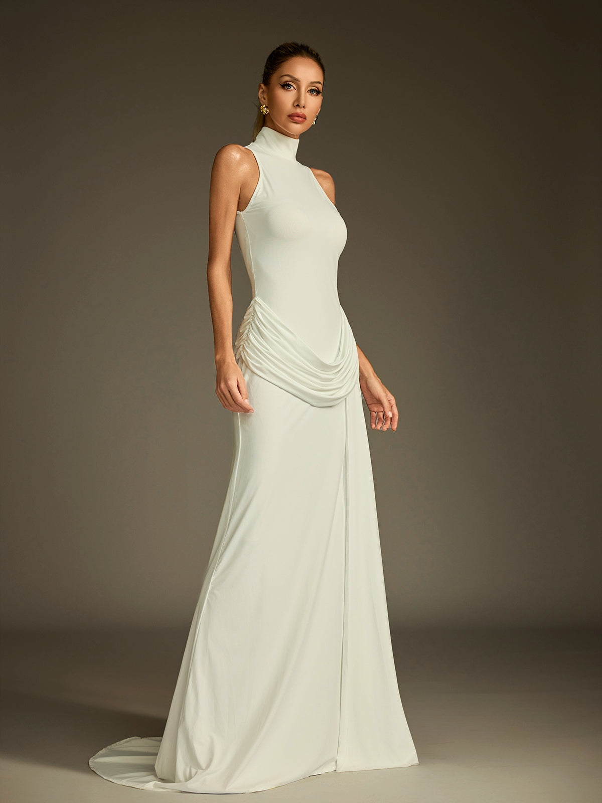 Rhiannon High Neck Split Maxi Dress