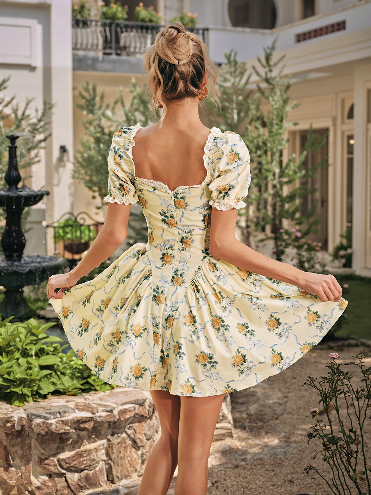 Riad Floral Printed Flare Mini Dress