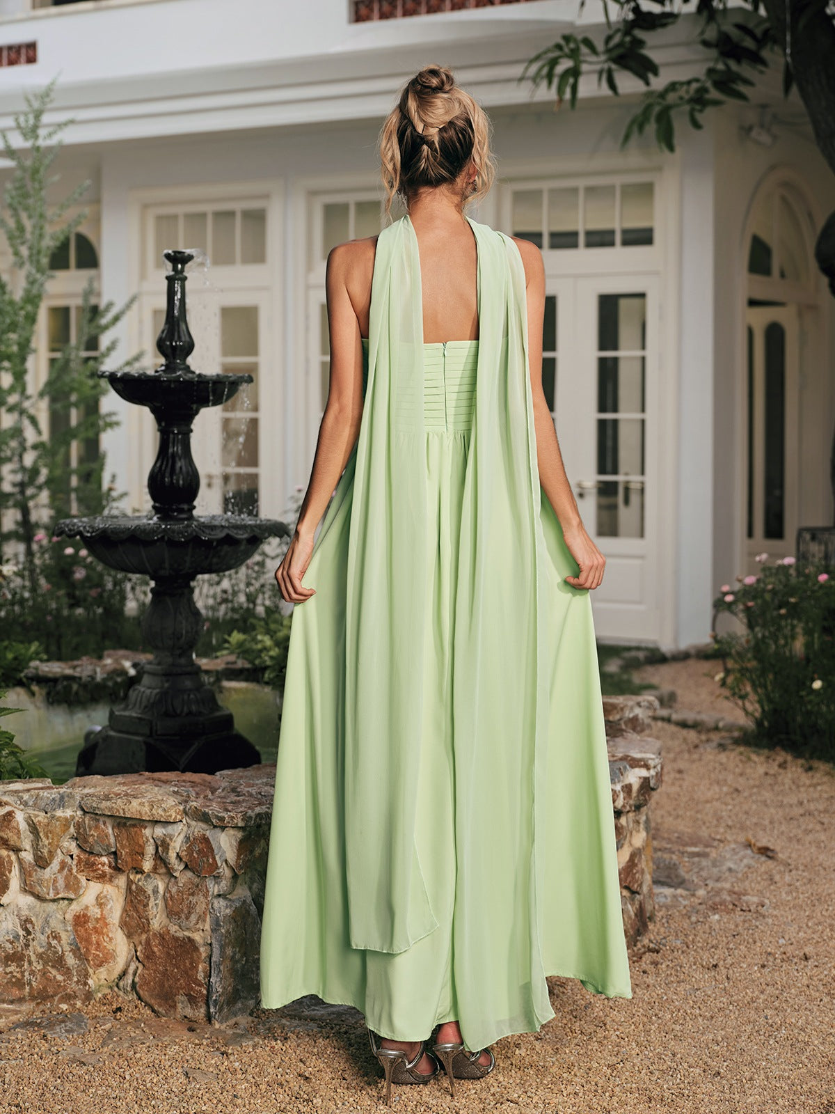 Ridha Ruched Scarf Maxi Dress