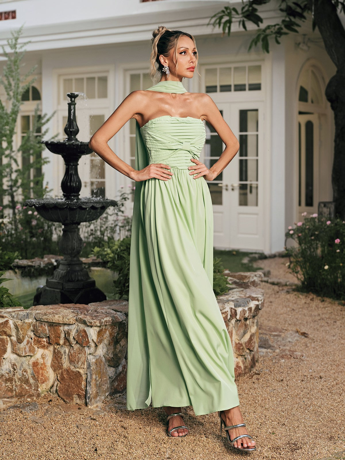 Ridha Ruched Scarf Maxi Dress