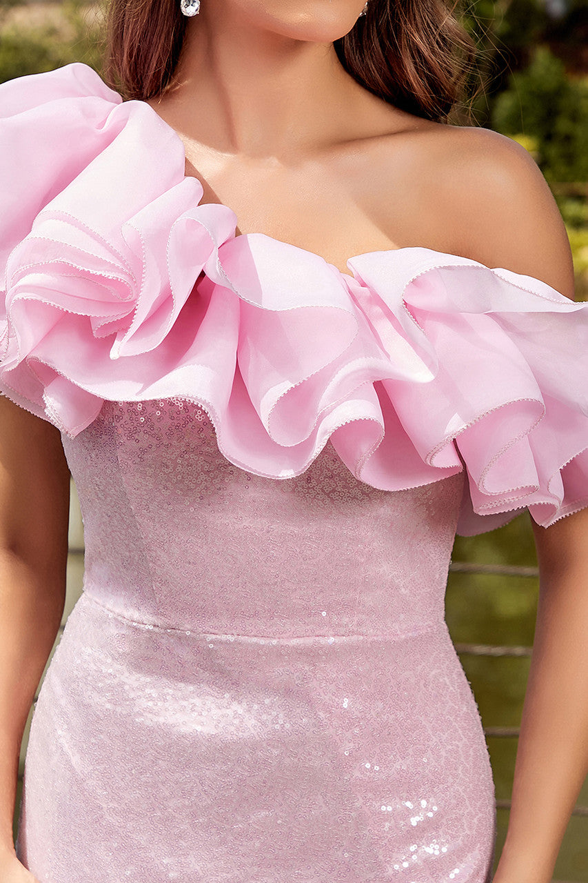 Elegant Backless Strapless Sequins Dress