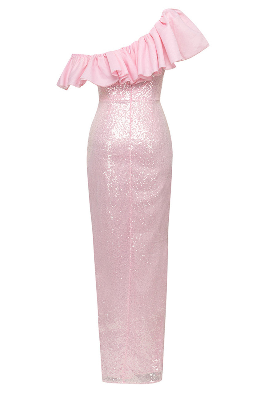 Elegant Backless Strapless Sequins Dress