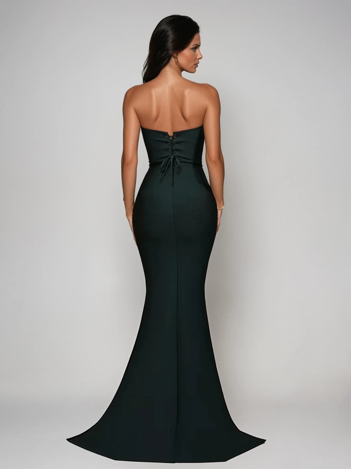 Ryronth Strapless Crystal Bandage Maxi Dress