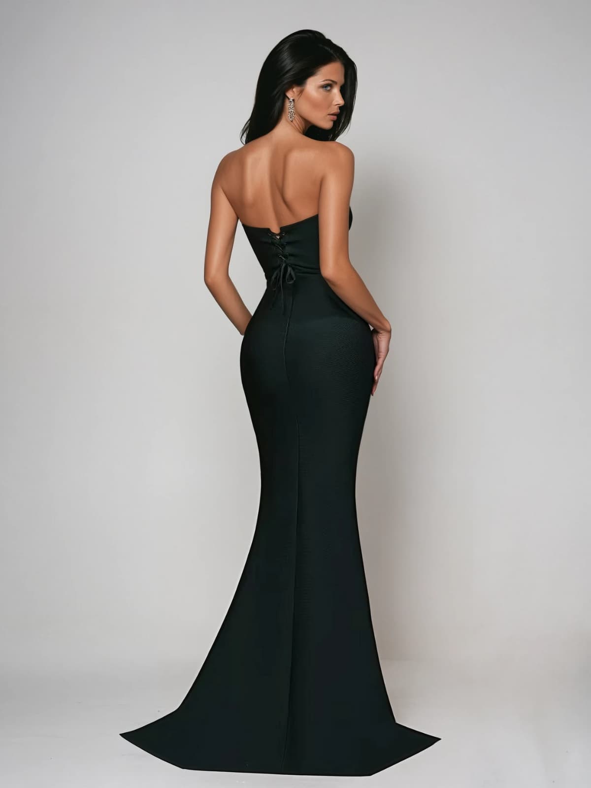 Ryronth Strapless Crystal Bandage Maxi Dress