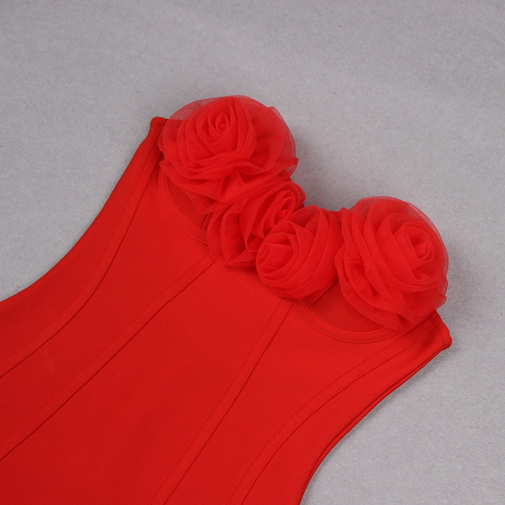 Leriella Bandage One-piece Dress-Red