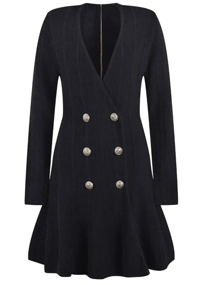 Elite V-neck Long Sleeve Dress