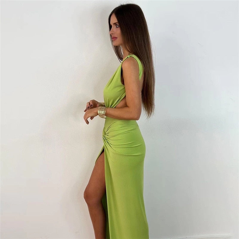 V Neck Backless Evening Cocktail Dress