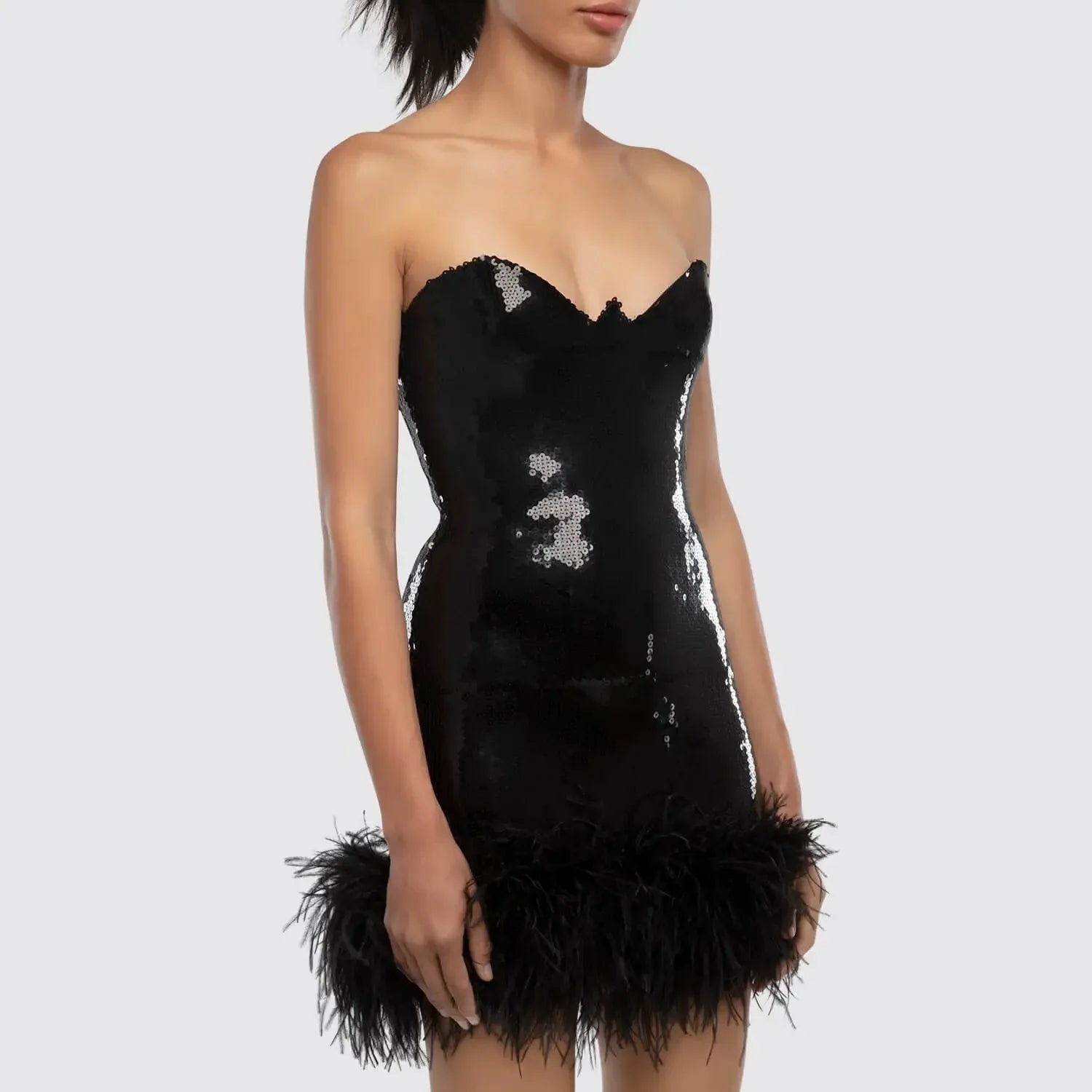 Seliha Strapless Sequin Party Dress