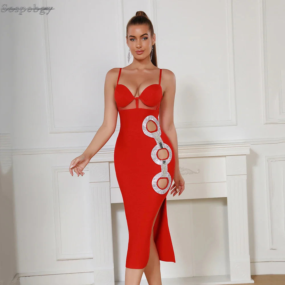 Kyla Sequin Knitted Bandage Dress